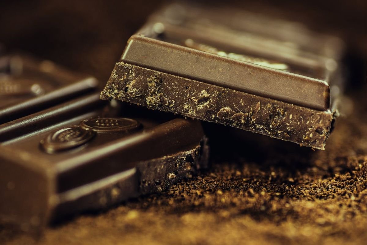 Chocolate Bar: A Sweet Example of Reciprocity A close-up of a chocolate bar lying on cocoa powder, symbolising an example used in persuasion psychology.