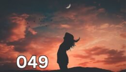 Silhouette of a woman under a dreamy twilight sky with moonlight and birds, symbolising the magic of lucid dreaming.