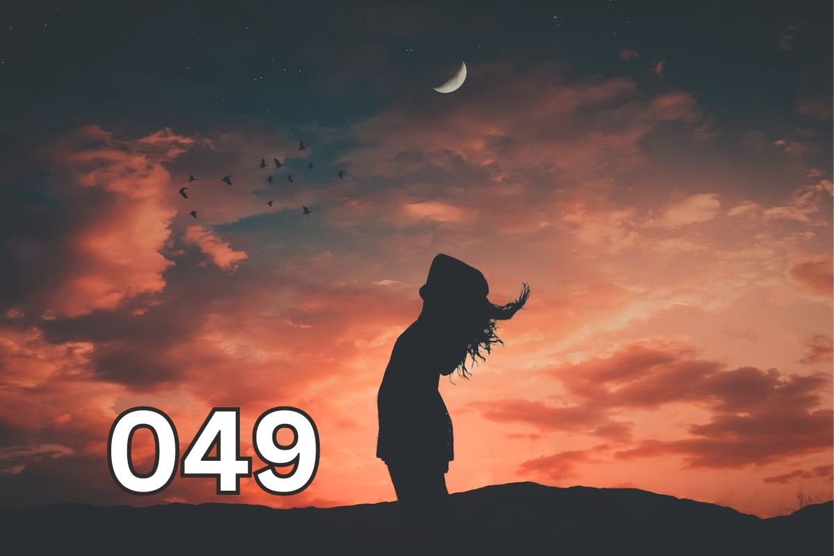 Woman Gazing at a Dreamy Moonlit Sky – Lucid Dreaming Inspiration Silhouette of a woman under a dreamy twilight sky with moonlight and birds, symbolising the magic of lucid dreaming.
