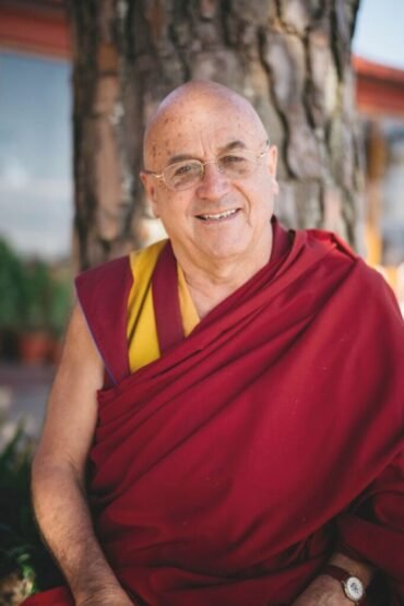 Portrait of Matthieu Ricard, Buddhist monk known as the happiest man in the world, symbolising meditation and inner happiness.