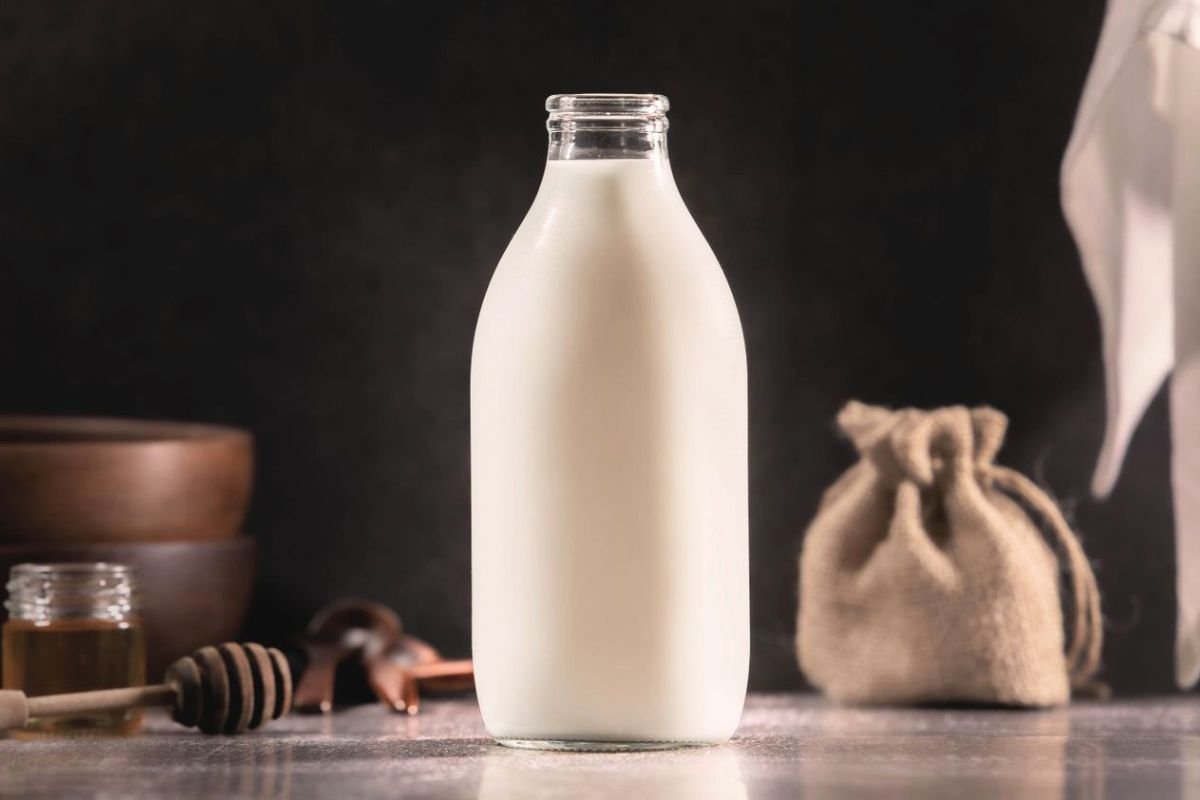Bottle of milk, a readily absorbed source of calcium