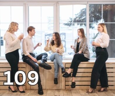Group of people having a casual conversation over coffee