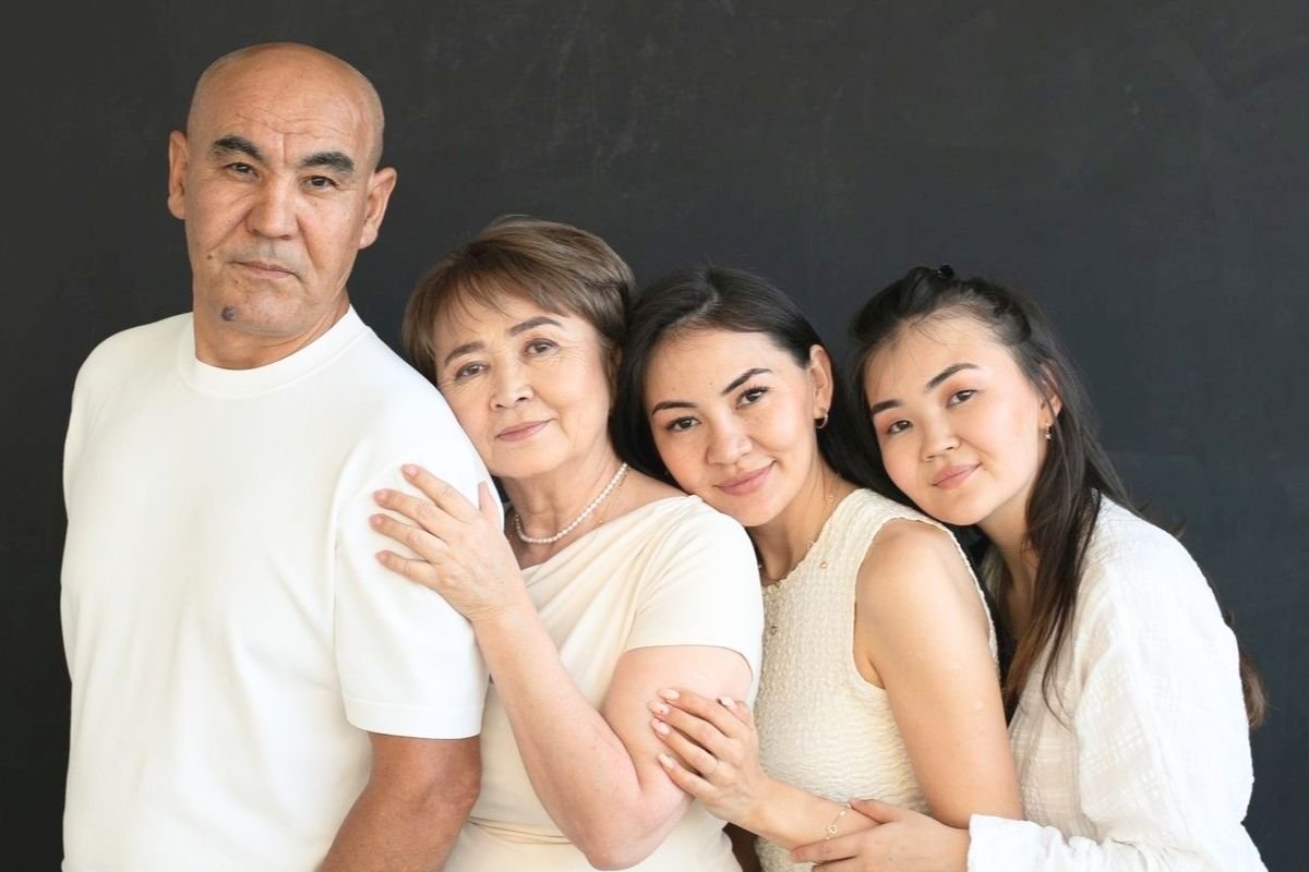 Happy multigenerational family together at home